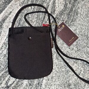 ARTISANS ANGKOR CROSSBODY PURSE Black SILK HANDWOVEN LINED 7.5" X 6.5" NEW